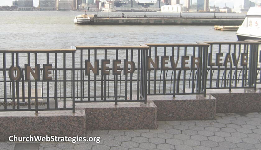 metal railing with words worked into the design