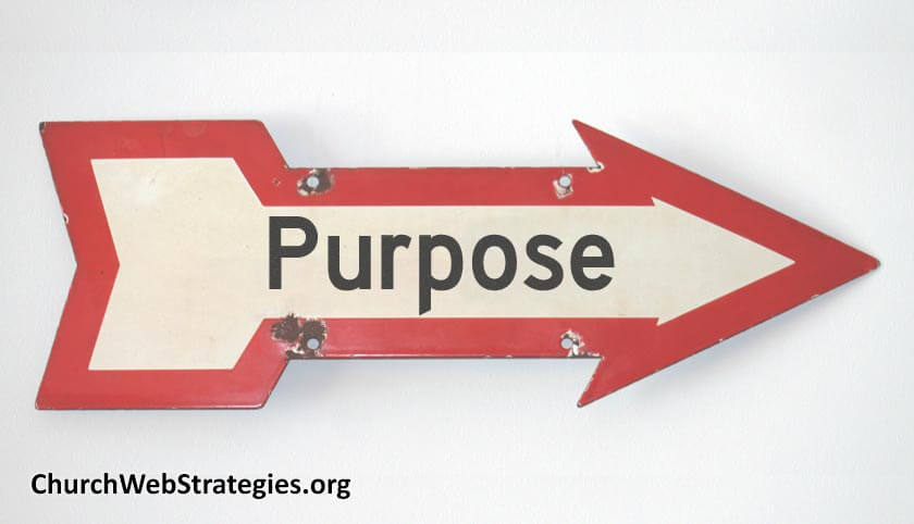 arrow-shaped sign that says "Purpose"