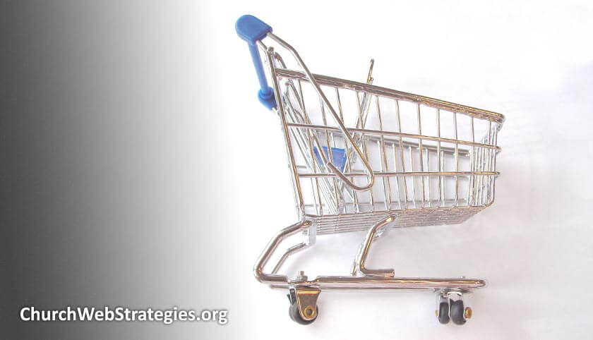 model of shopping cart laying on its side
