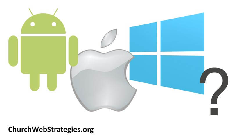logos for Android, Apple, and Windows