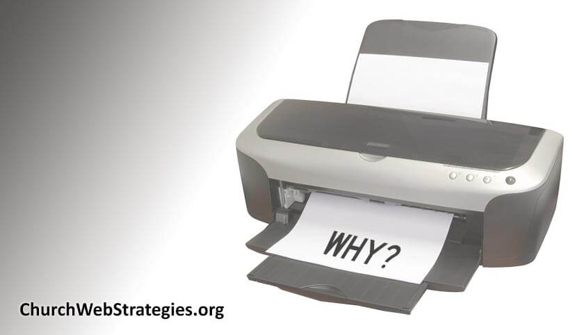 printer with paper that says "why?"