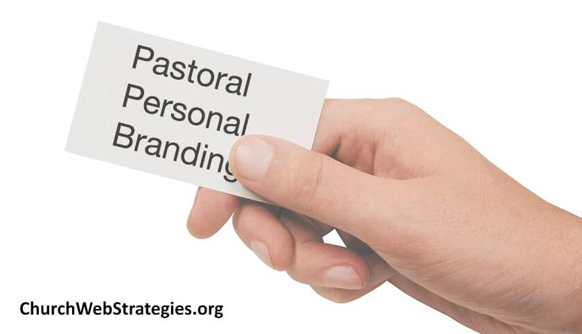 hand with business card saying "Pastoral Personal Branding"