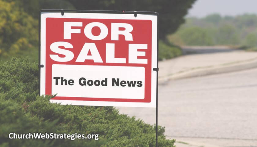 For sale sign that is selling "The Good News"
