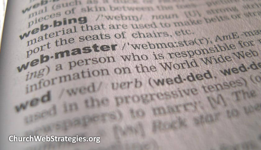 close-up of dictionary entry for webmaster