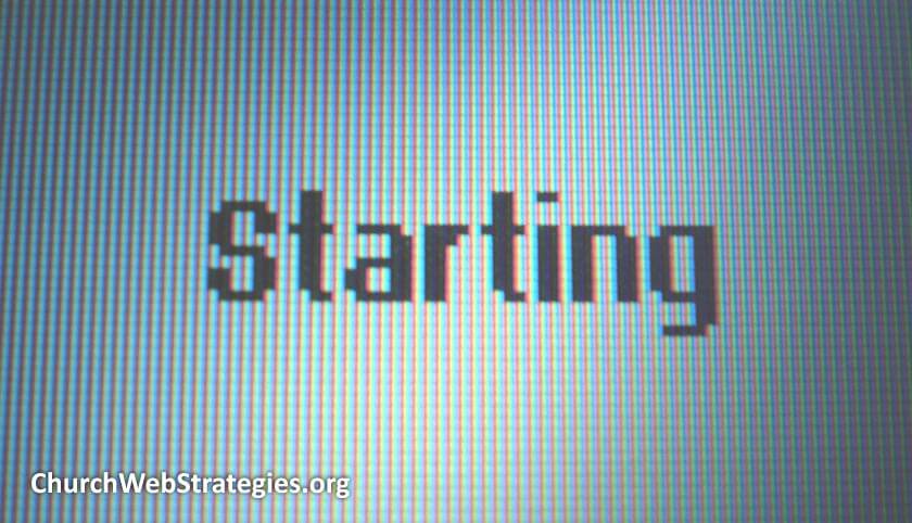 Computer screen displaying "Starting"