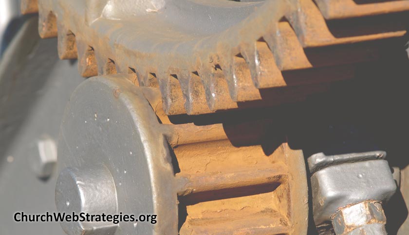 close-up of rusted gears